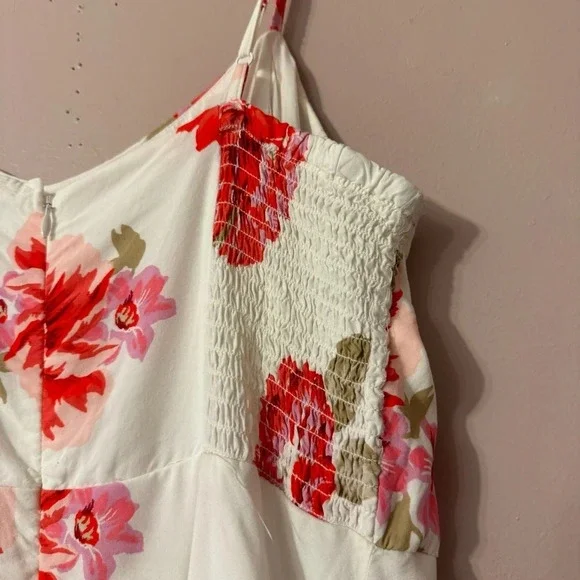 Old Navy Poplin Dress Floral White Women Size L - Picture 9 of 10